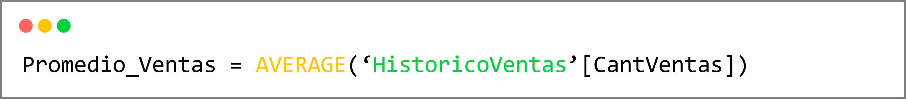 power BI - conociendo los lenguajes M y DAX-img07 - alt-text: Función Promedio_Ventas
